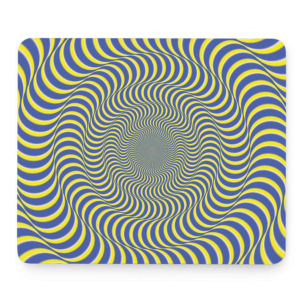 Blue And Yellow Illusory Motion Print Mouse Pad