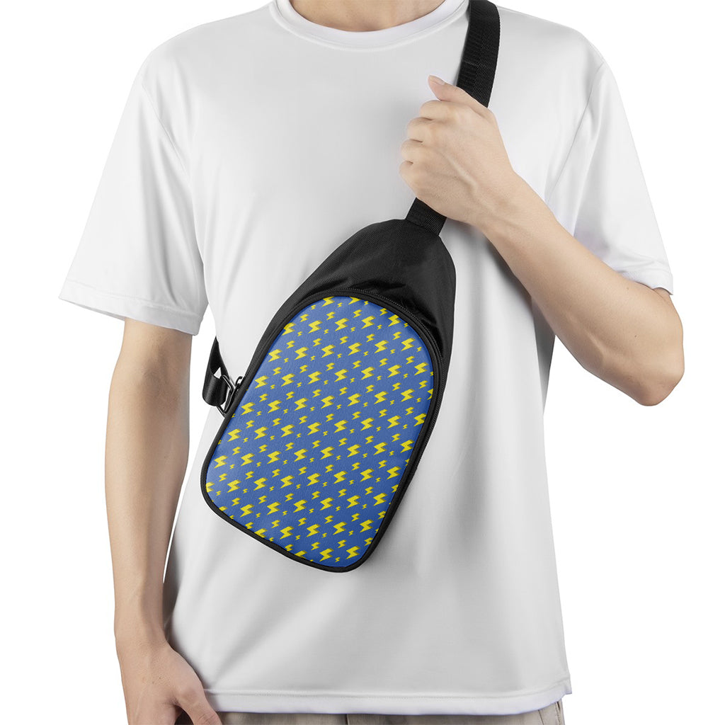 Blue And Yellow Lightning Pattern Print Chest Bag