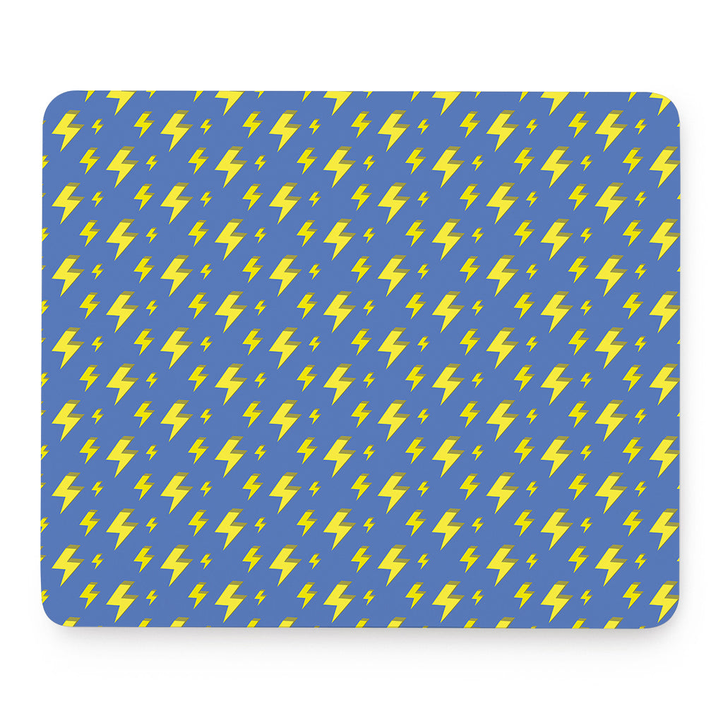 Blue And Yellow Lightning Pattern Print Mouse Pad