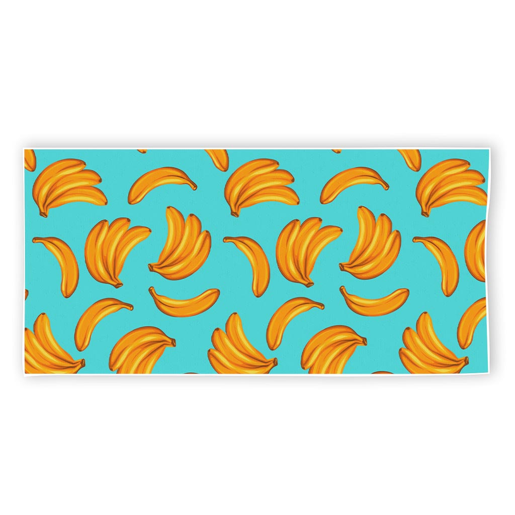 Blue Banana Pattern Print Beach Towel