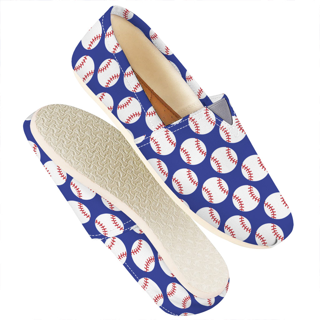 Blue Baseball Pattern Print Casual Shoes