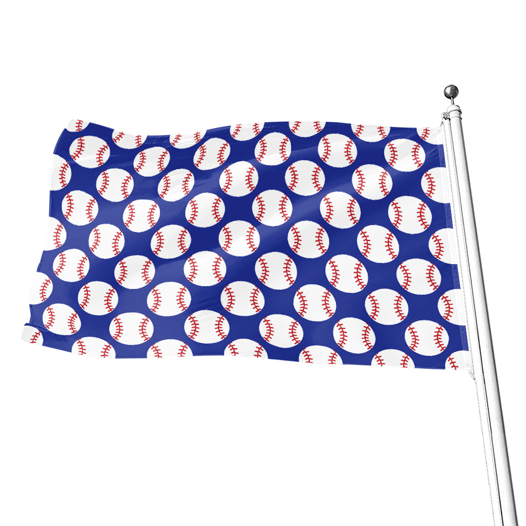 Blue Baseball Pattern Print Flag