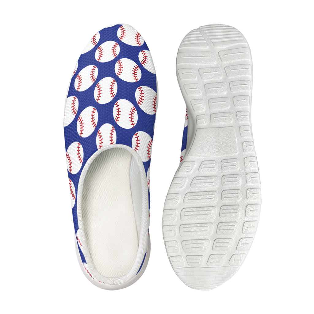 Blue Baseball Pattern Print Mesh Casual Shoes