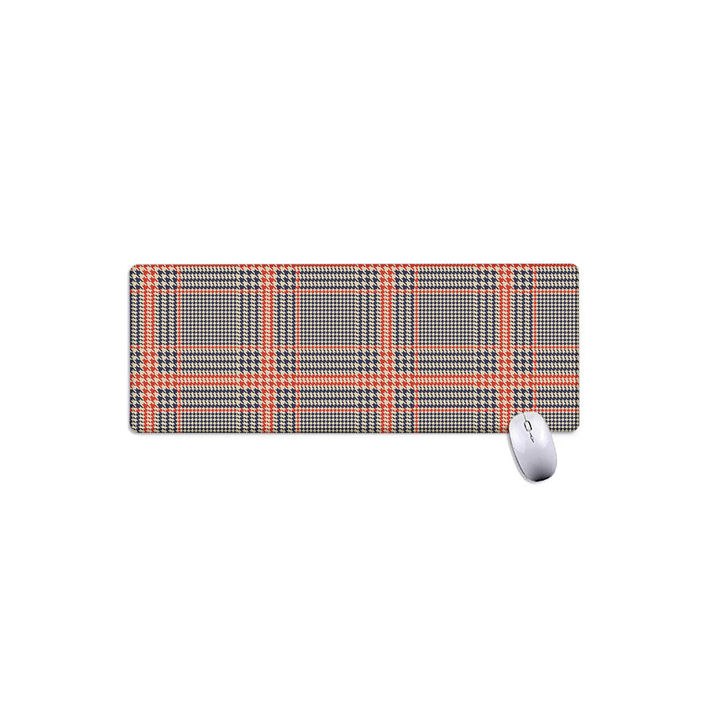 Blue Beige And Orange Glen Plaid Print Extended Mouse Pad