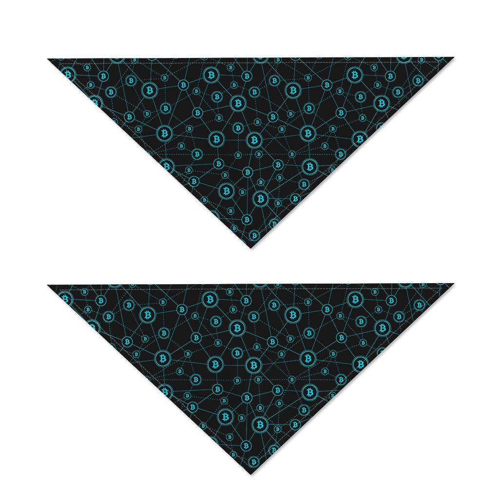 Blue Bitcoin Pattern Print Dog Bandana