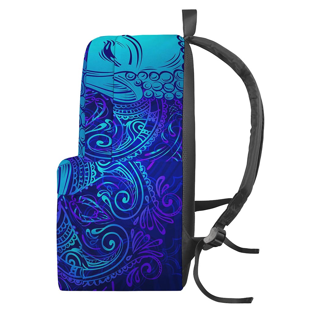 Blue Buddha Print Backpack