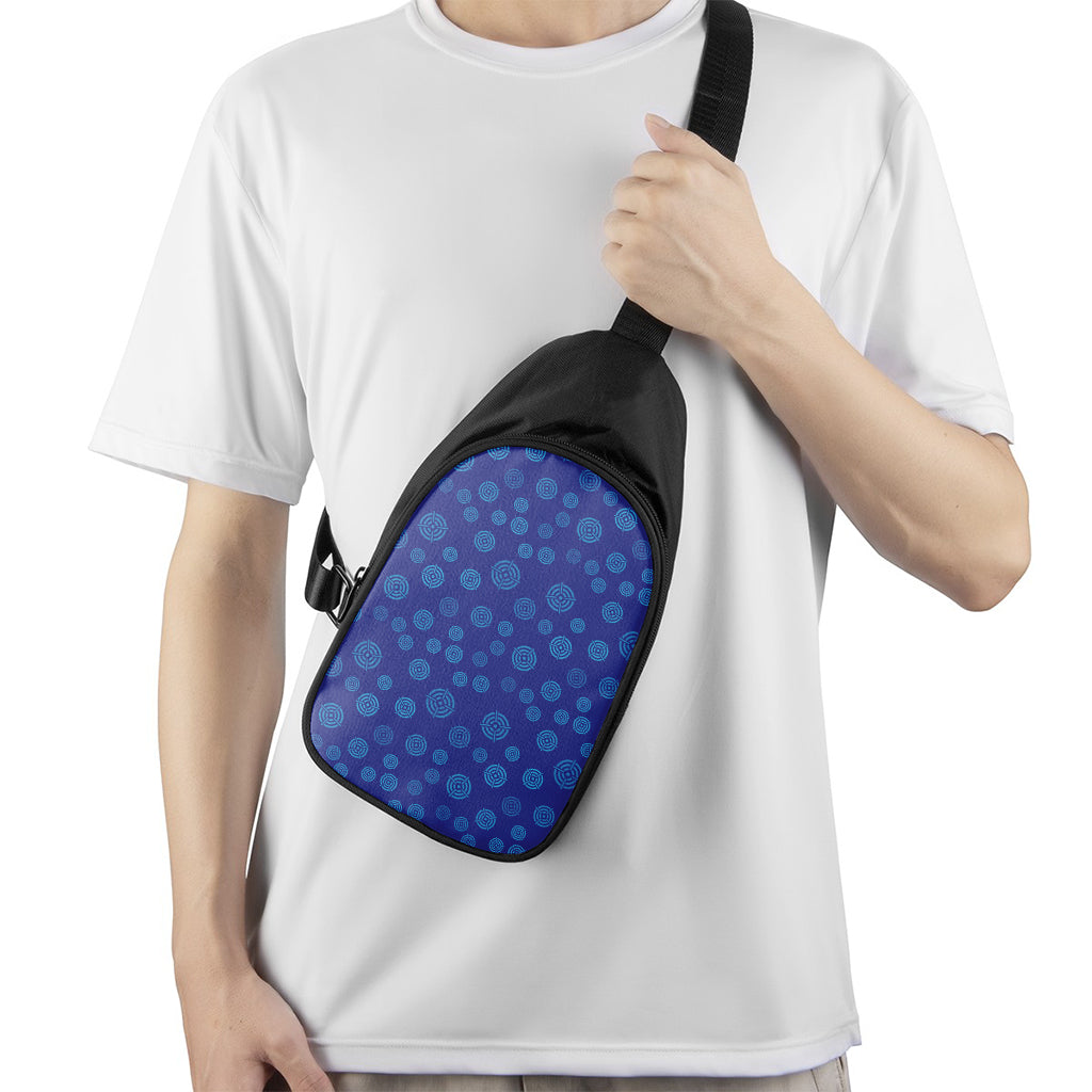 Blue Bullseye Target Pattern Print Chest Bag