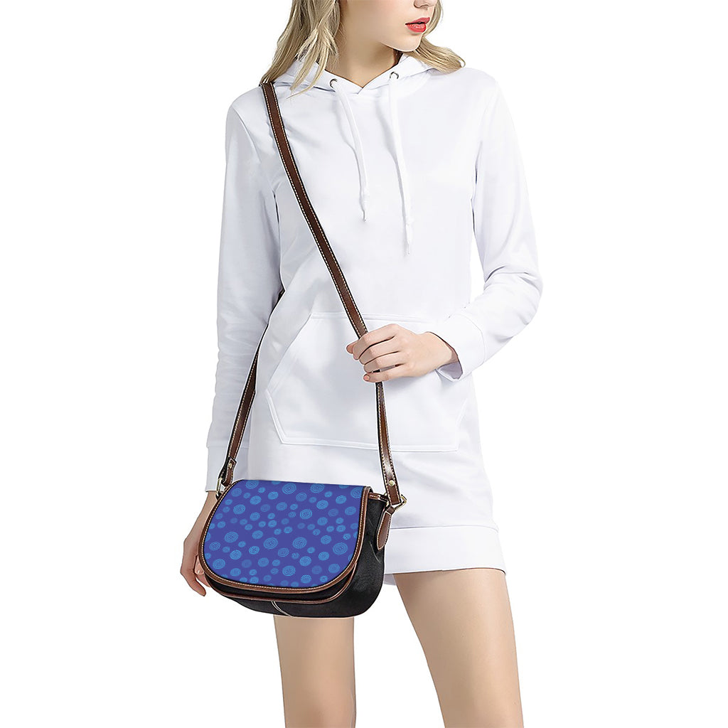 Blue Bullseye Target Pattern Print Saddle Bag