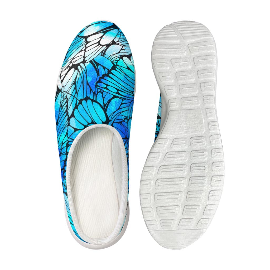 Blue Butterfly Wings Pattern Print Mesh Casual Shoes