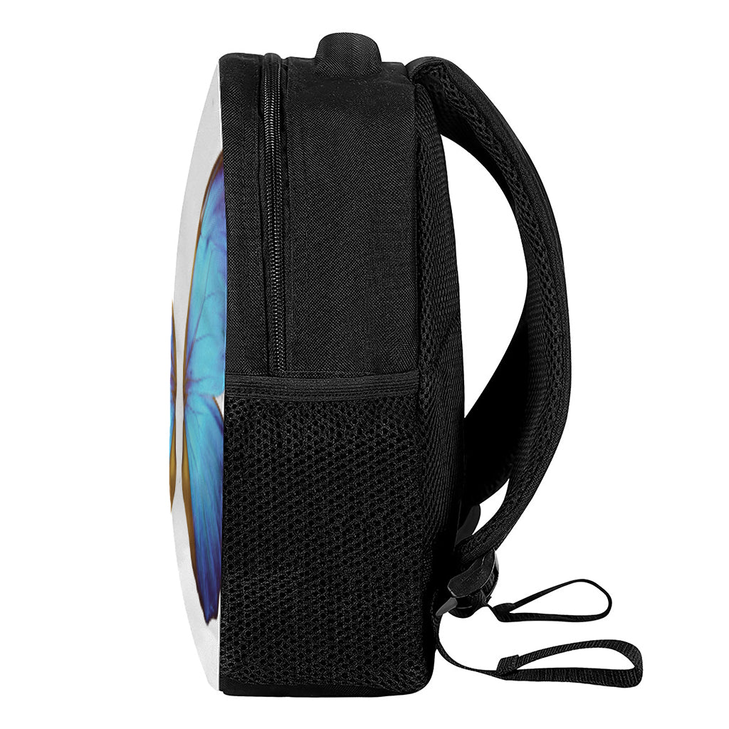Blue Butterfly Wings Print Casual Backpack