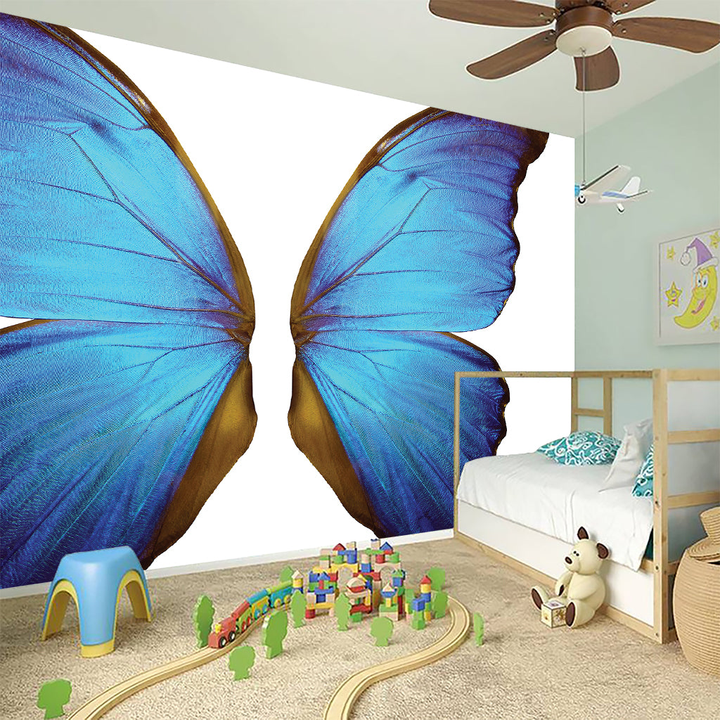 Blue Butterfly Wings Print Wall Sticker