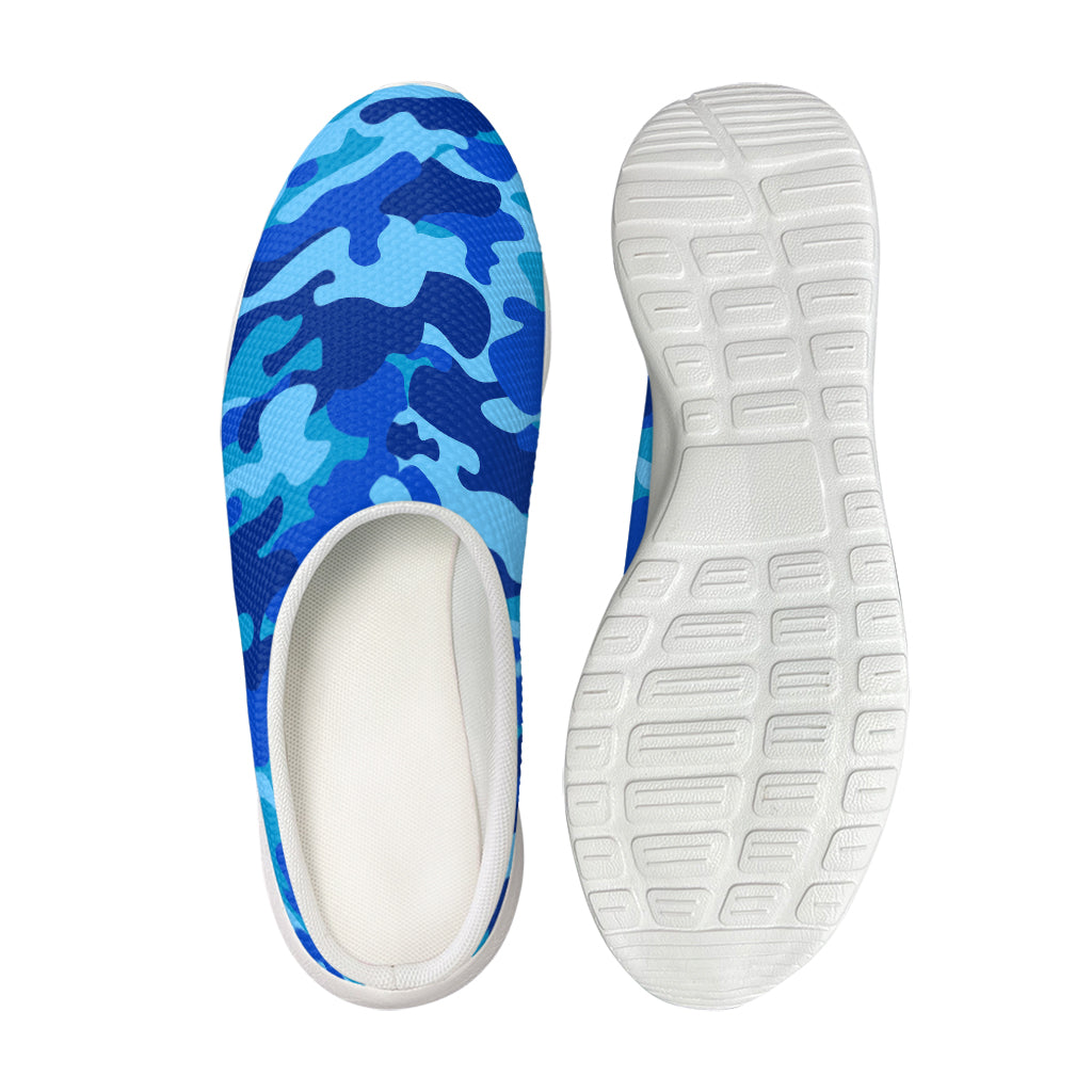 Blue Camouflage Print Mesh Casual Shoes