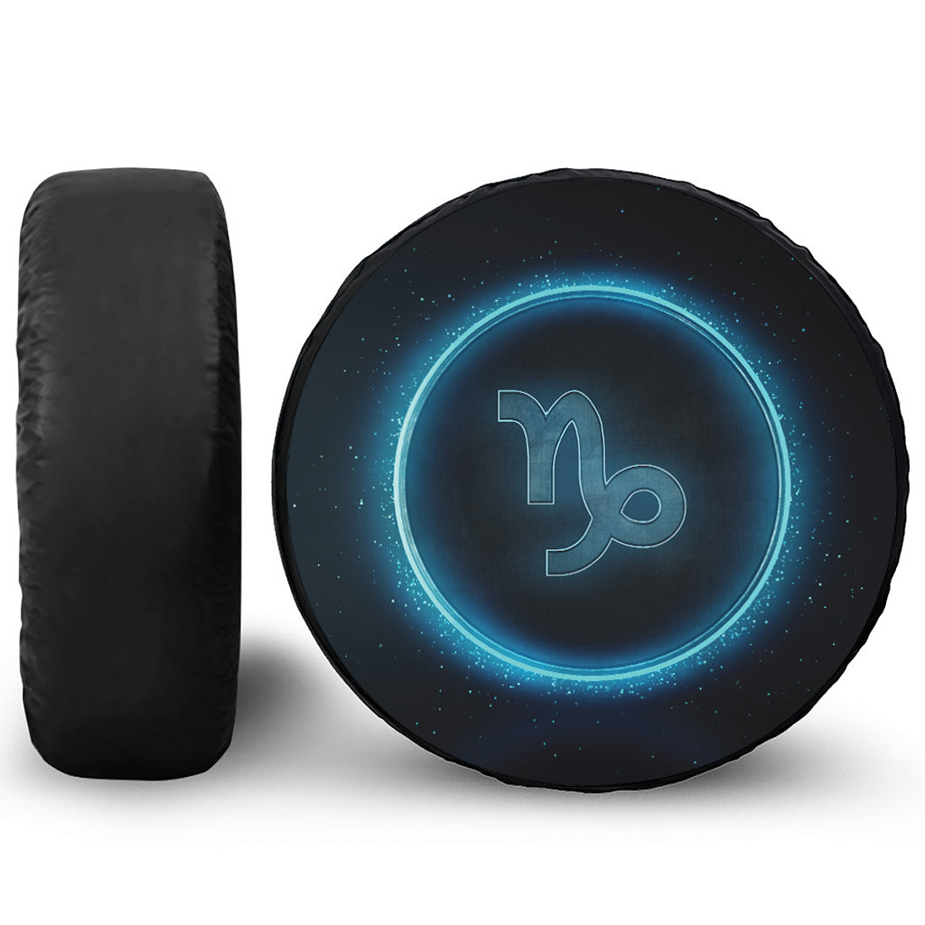 Blue Capricorn Zodiac Sign Print Tire Cover