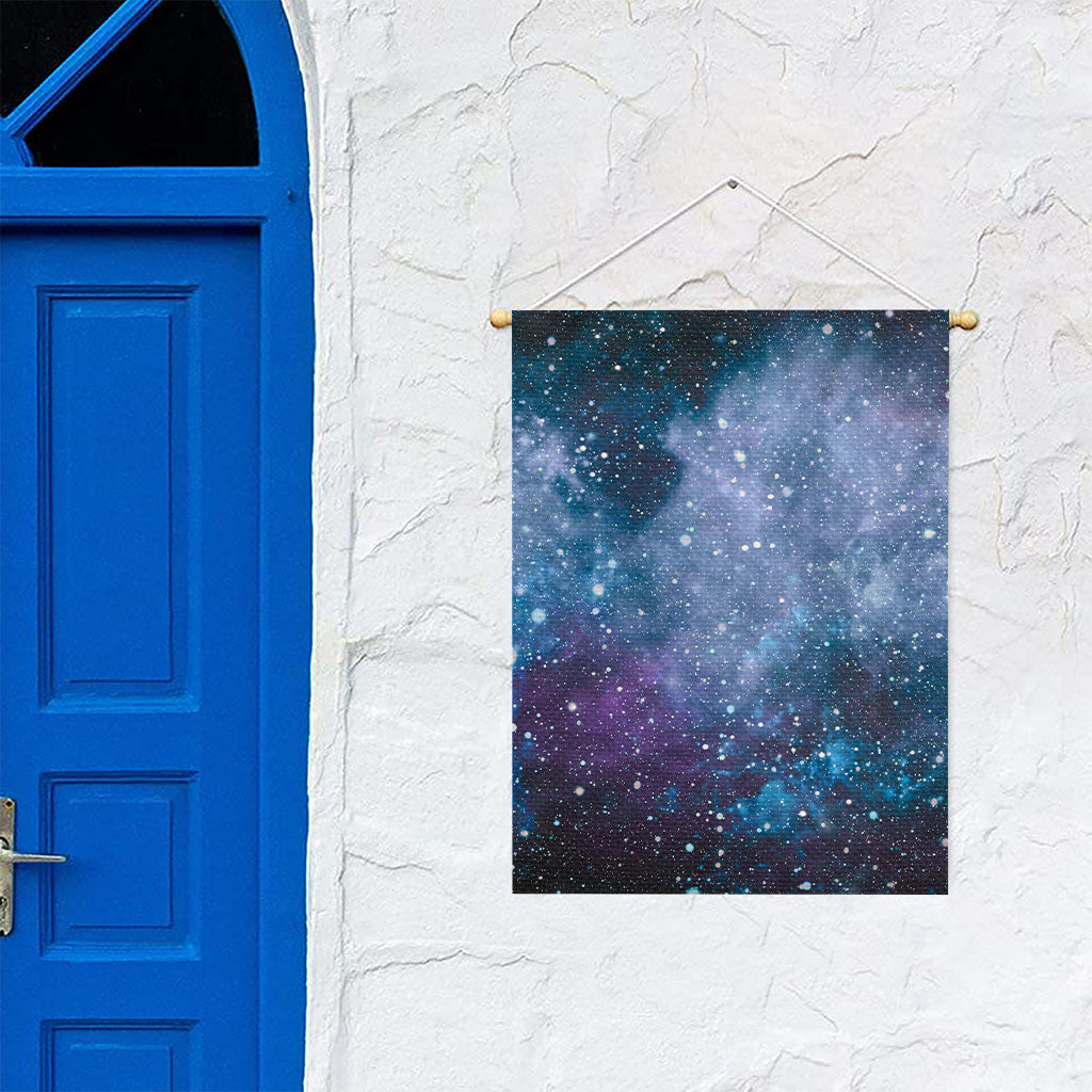 Blue Cloud Starfield Galaxy Space Print Garden Flag