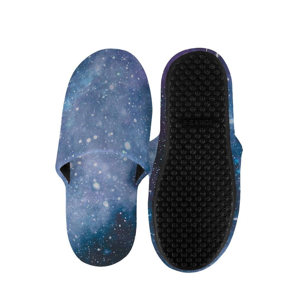 Blue Cloud Starfield Galaxy Space Print Slippers