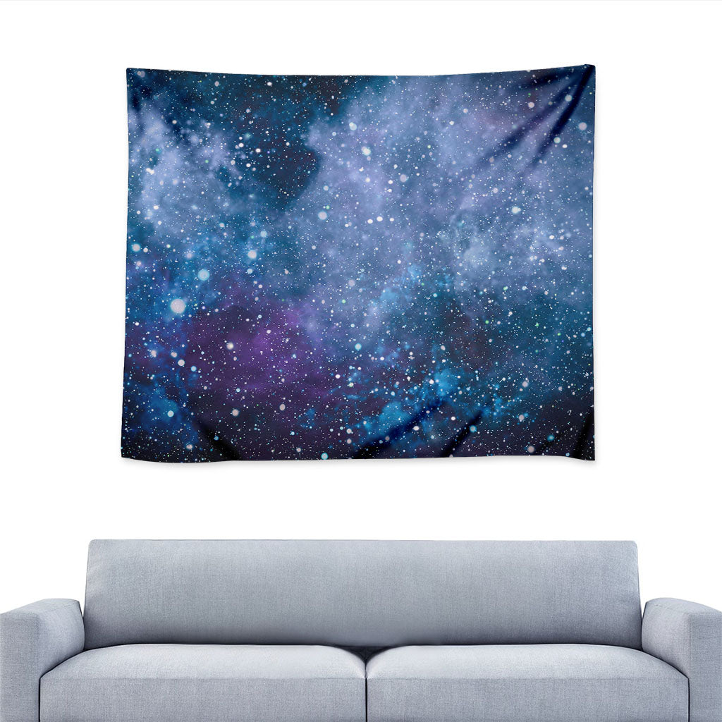 Blue Cloud Starfield Galaxy Space Print Tapestry