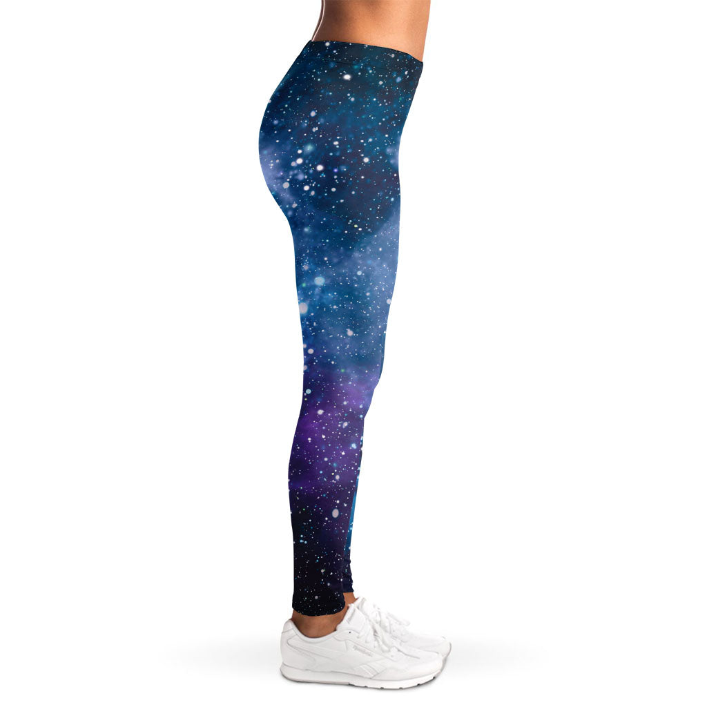 Blue Cloud Starfield Galaxy Space Print Women's Leggings