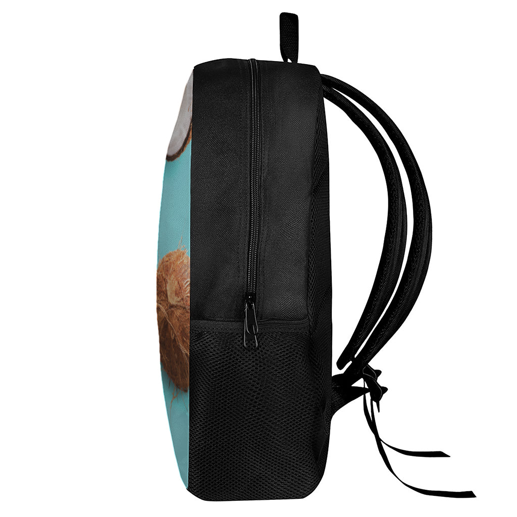 Blue Coconut Pattern Print 17 Inch Backpack