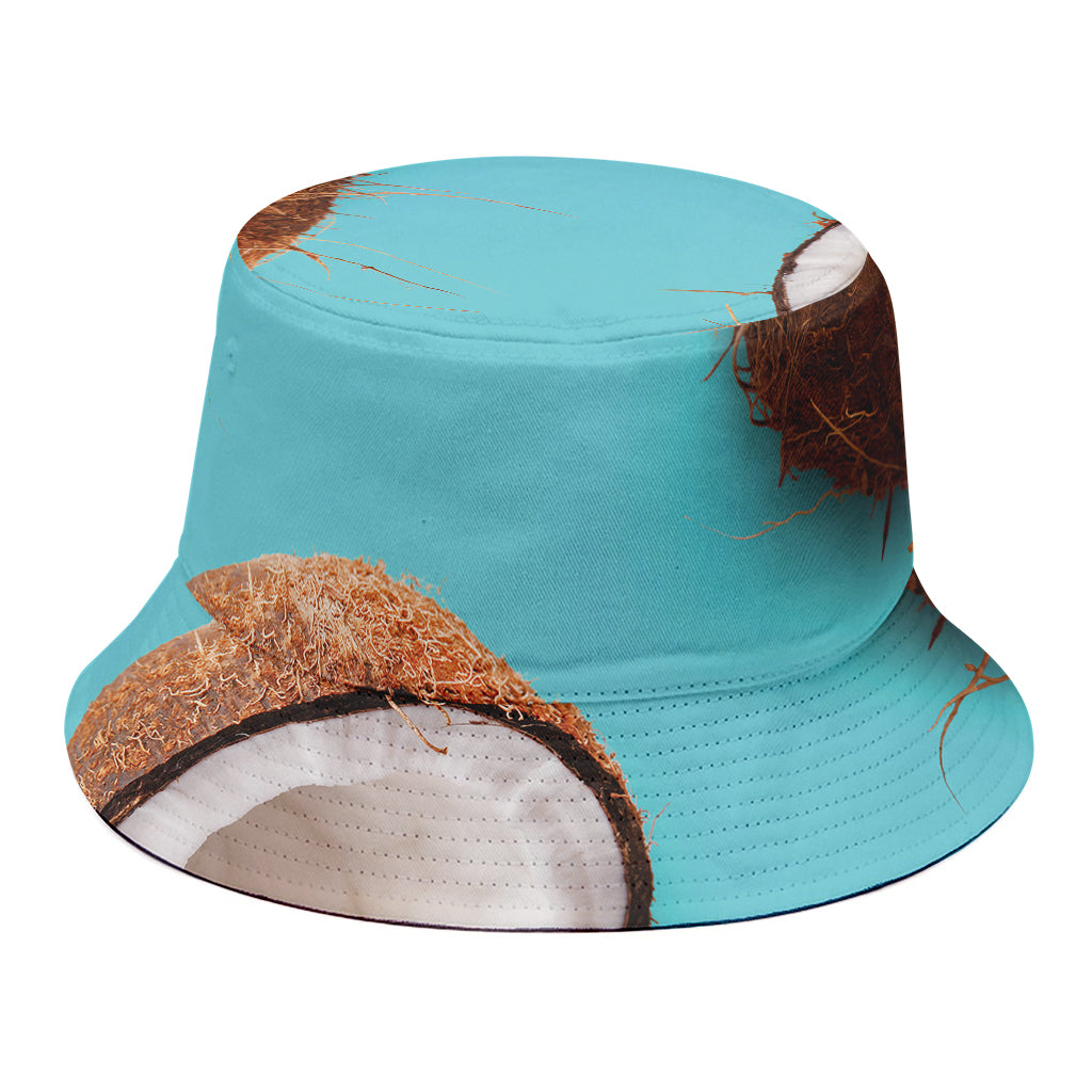 Blue Coconut Pattern Print Bucket Hat