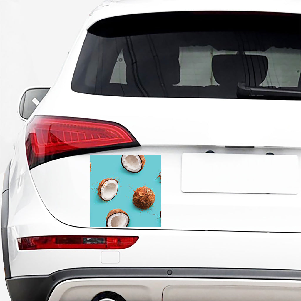 Blue Coconut Pattern Print Car Sticker