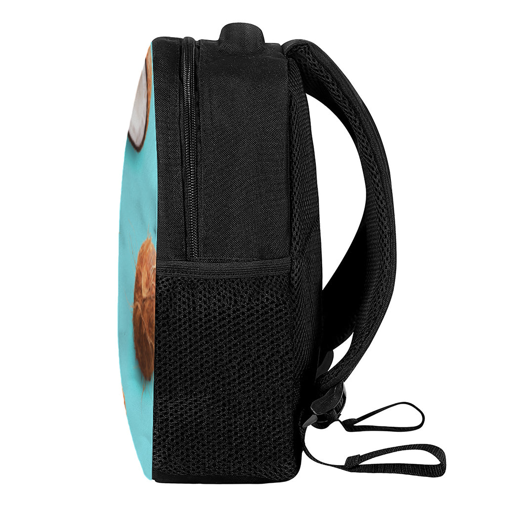 Blue Coconut Pattern Print Casual Backpack