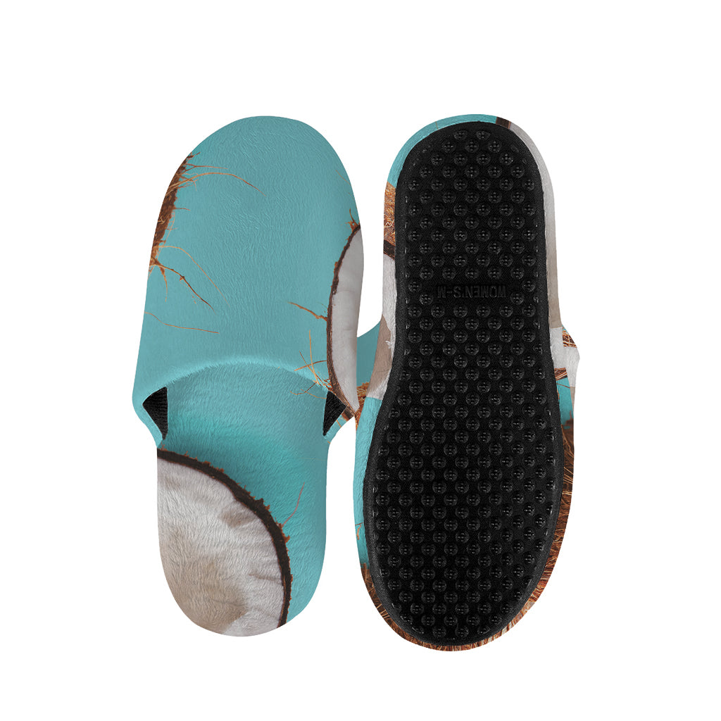 Blue Coconut Pattern Print Slippers