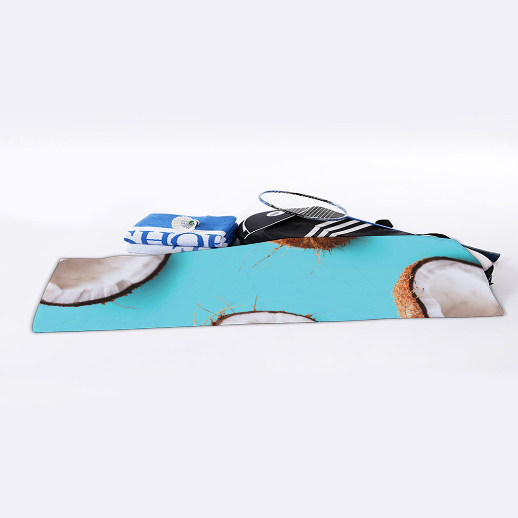 Blue Coconut Pattern Print Sports Towel