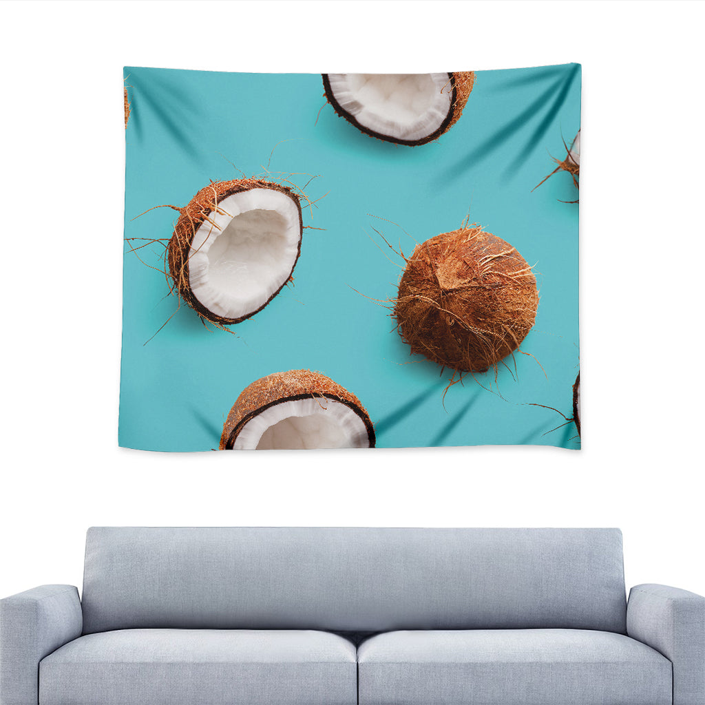 Blue Coconut Pattern Print Tapestry