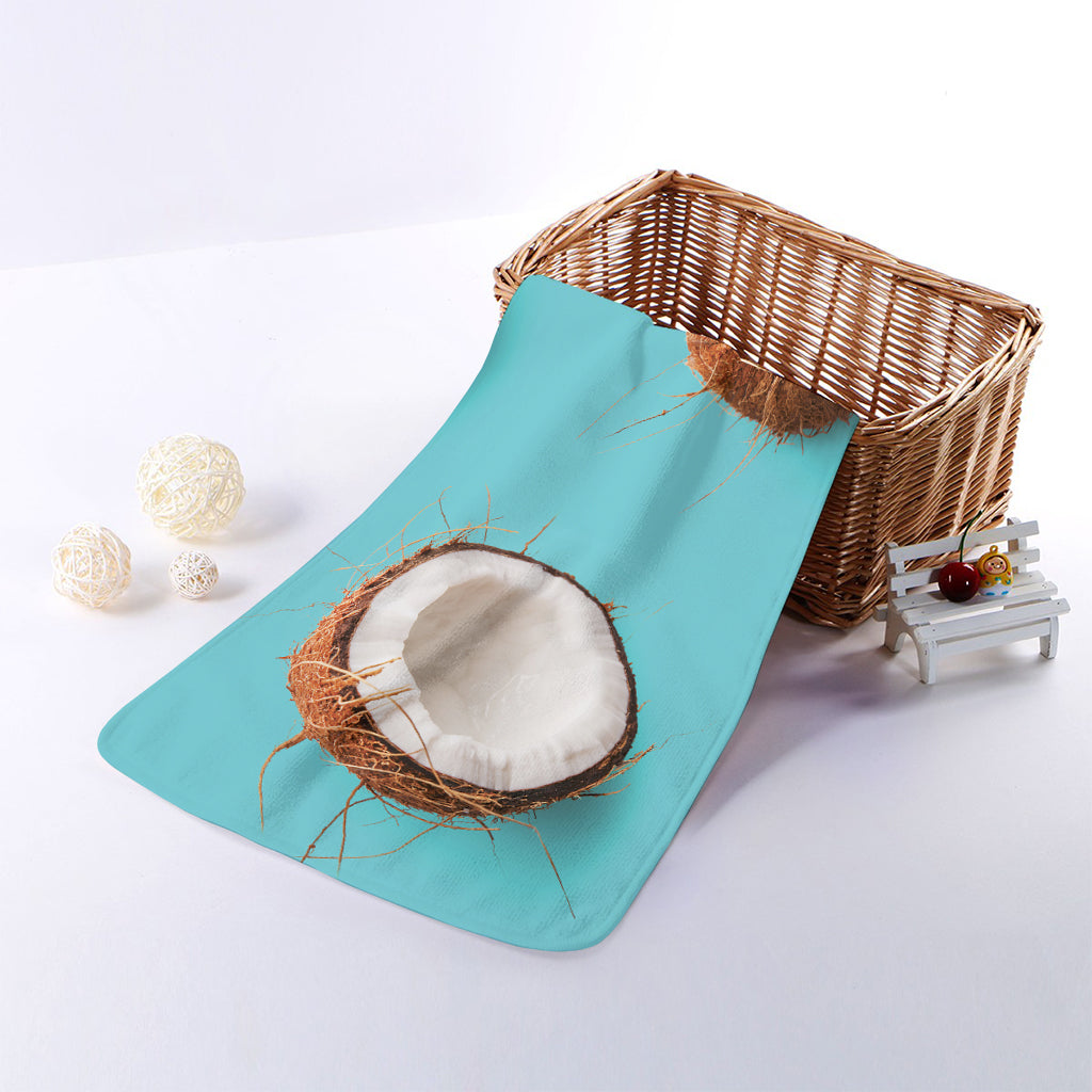 Blue Coconut Pattern Print Towel