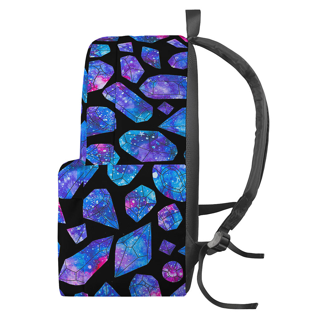 Blue Crystal Cosmic Galaxy Space Print Backpack