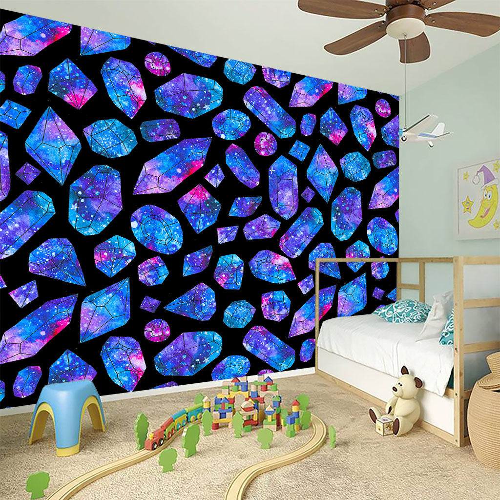 Blue Crystal Cosmic Galaxy Space Print Wall Sticker