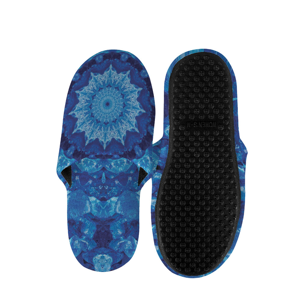 Blue Crystal Kaleidoscope Print Slippers