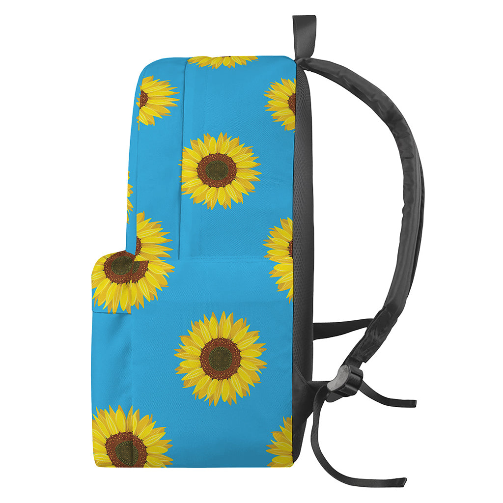 Blue Cute Sunflower Pattern Print Backpack