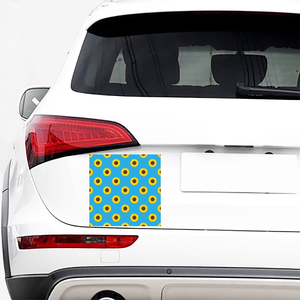 Blue Cute Sunflower Pattern Print Car Sticker