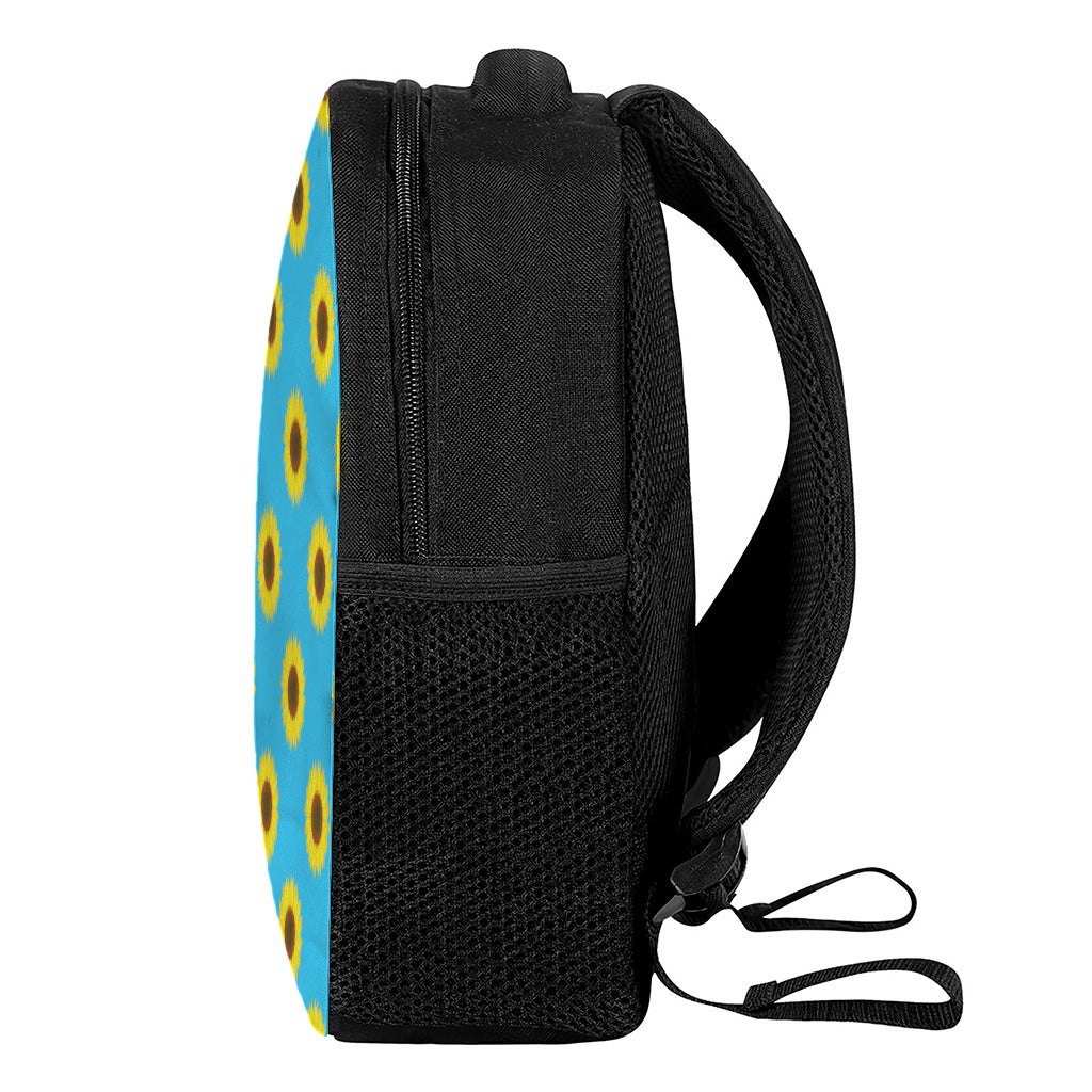 Blue Cute Sunflower Pattern Print Casual Backpack