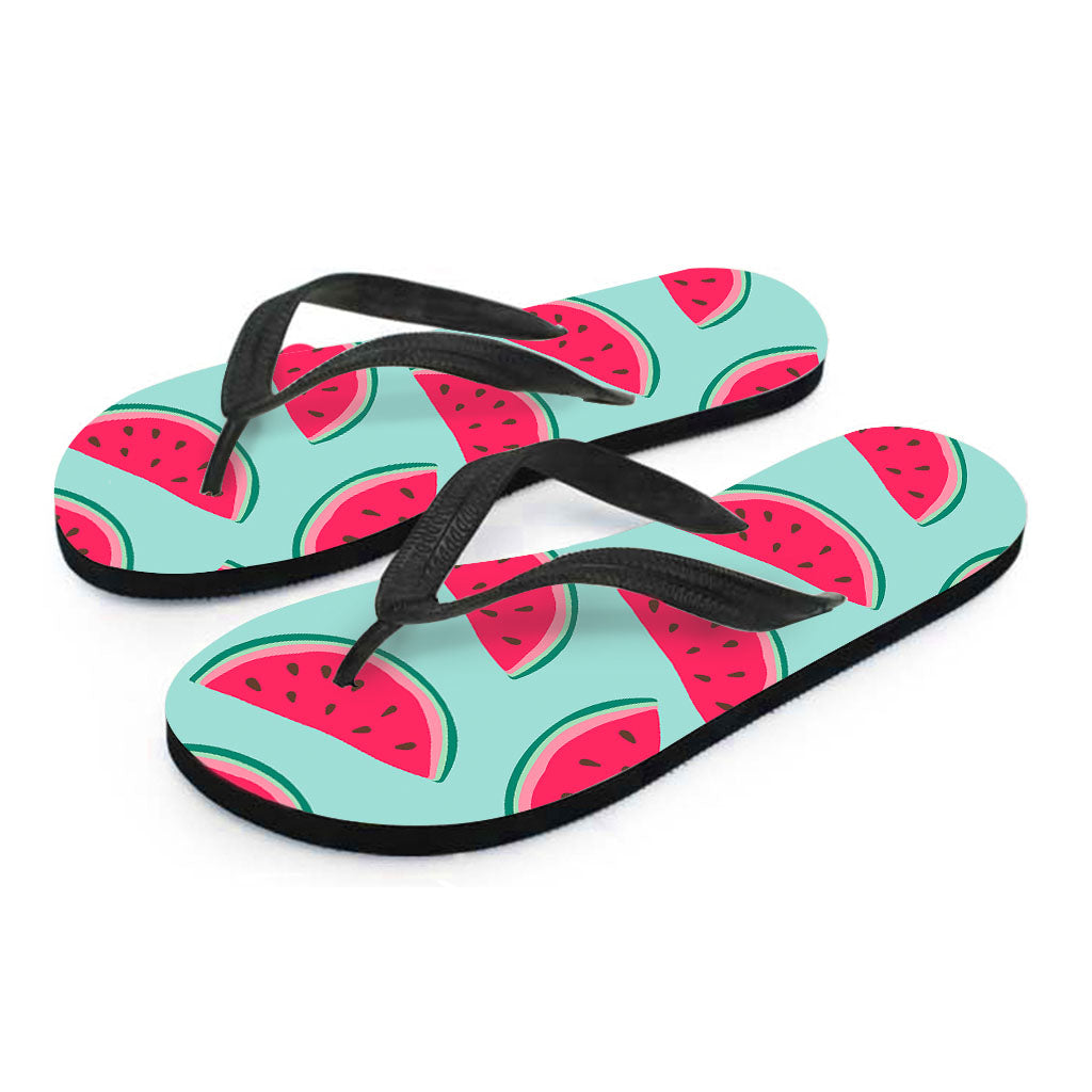 Blue Cute Watermelon Pattern Print Flip Flops