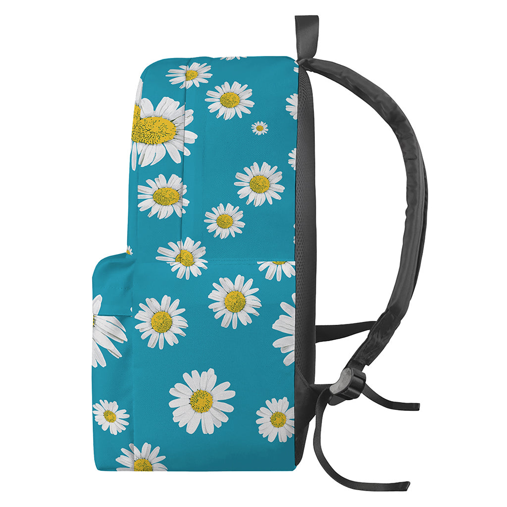 Blue Daisy Flower Pattern Print Backpack