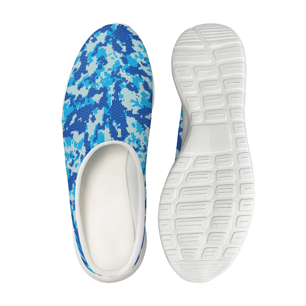 Blue Digital Camo Pattern Print Mesh Casual Shoes