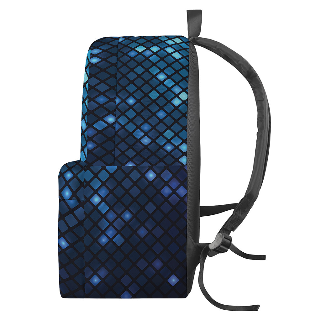 Blue Disco Lights Pattern Print Backpack