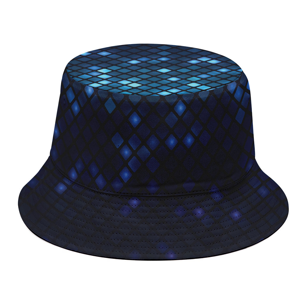 Blue Disco Lights Pattern Print Bucket Hat