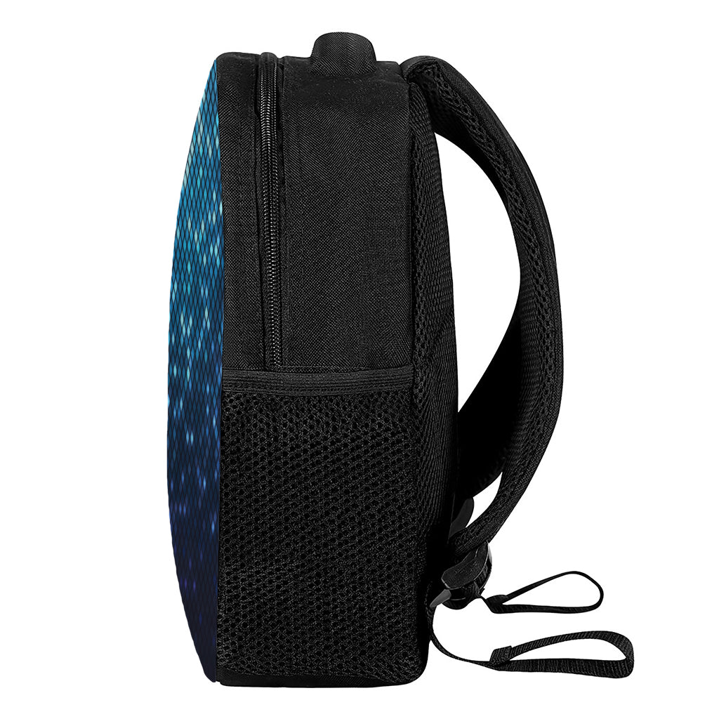 Blue Disco Lights Pattern Print Casual Backpack