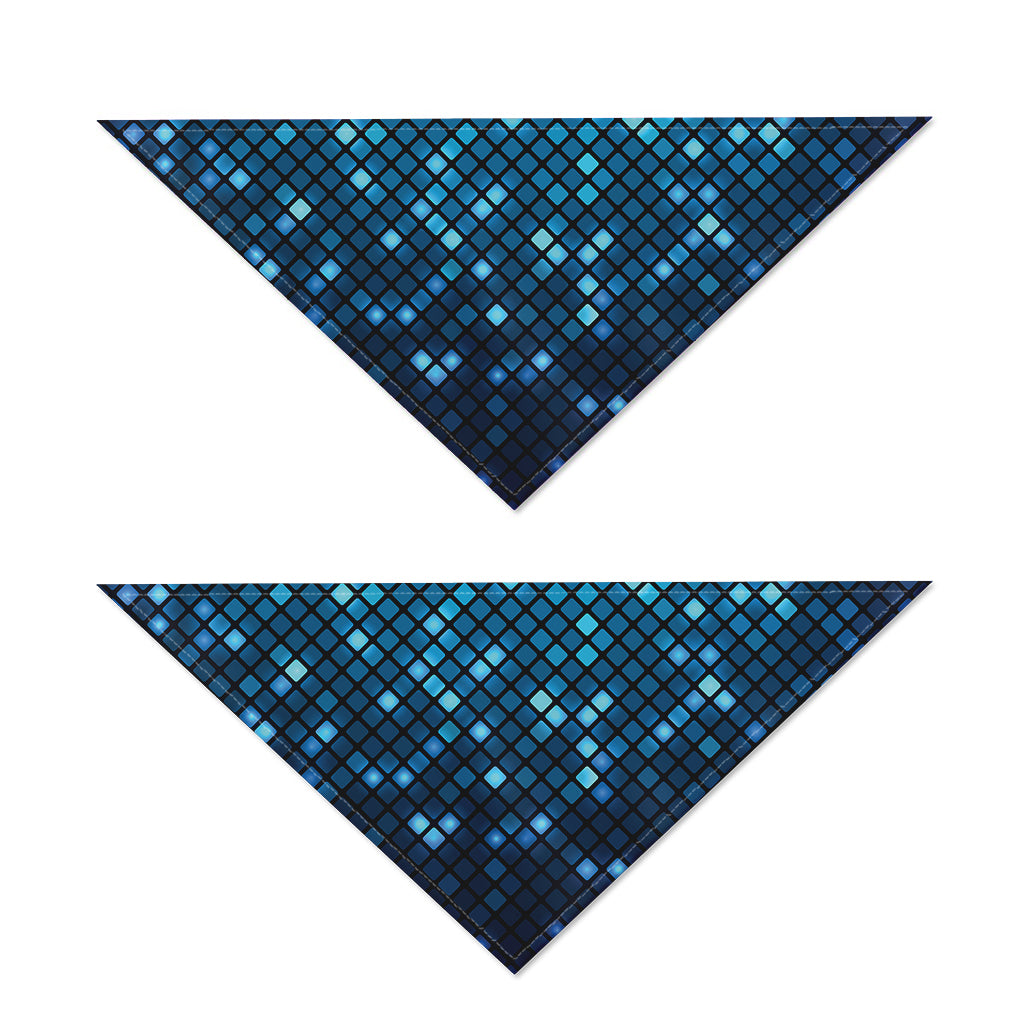 Blue Disco Lights Pattern Print Dog Bandana