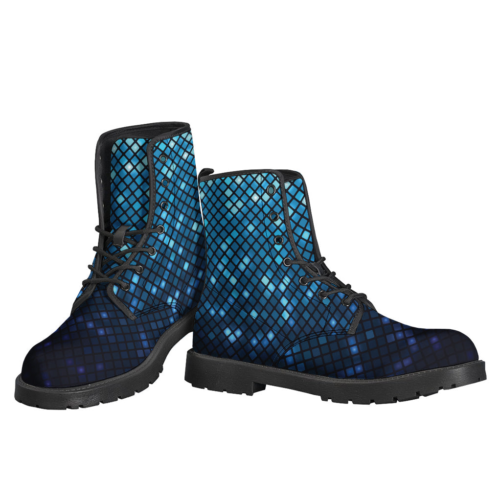 Blue Disco Lights Pattern Print Backpack