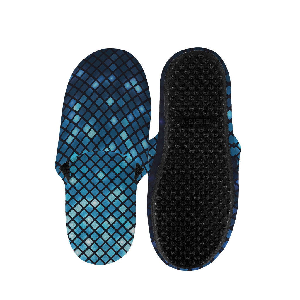 Blue Disco Lights Pattern Print Slippers