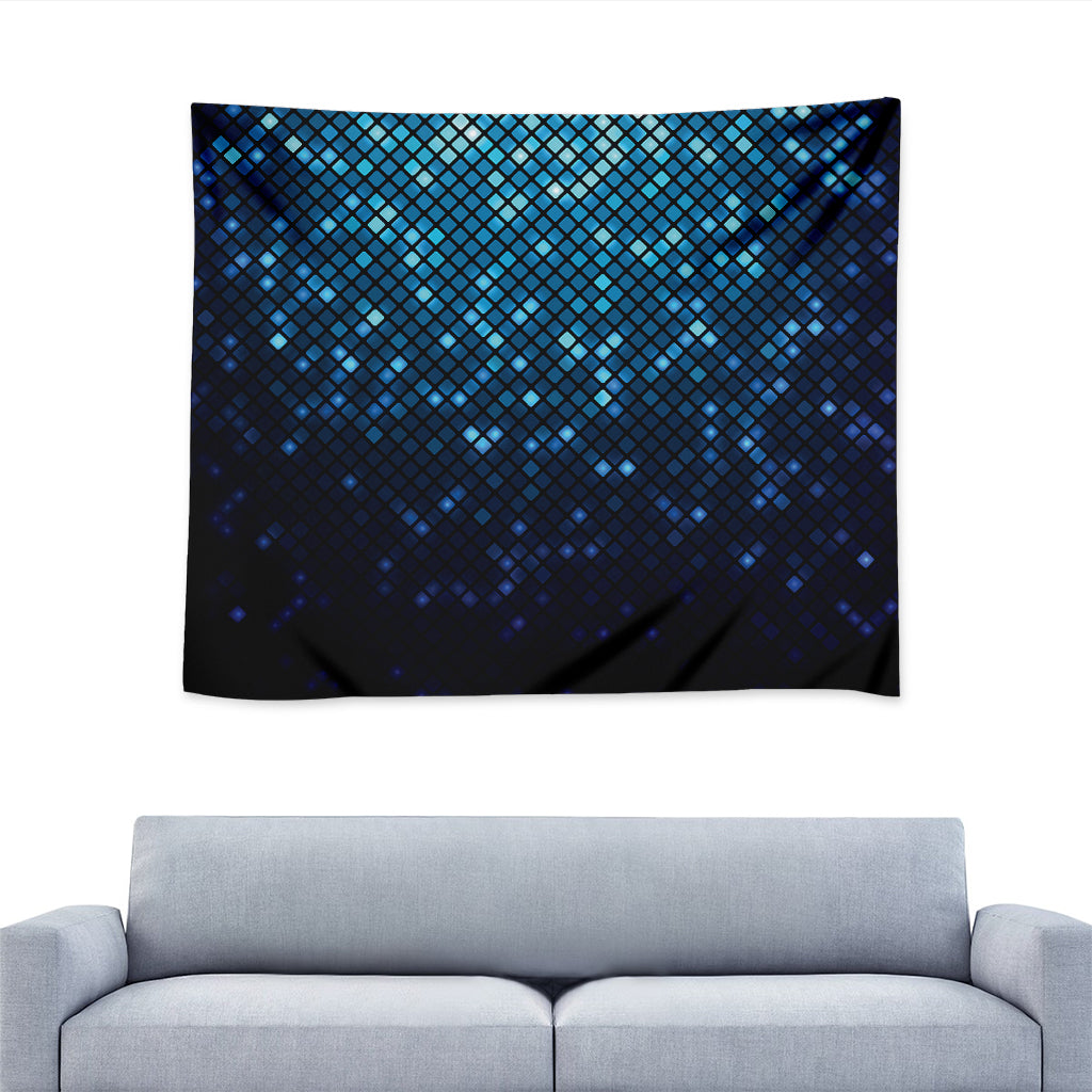 Blue Disco Lights Pattern Print Tapestry