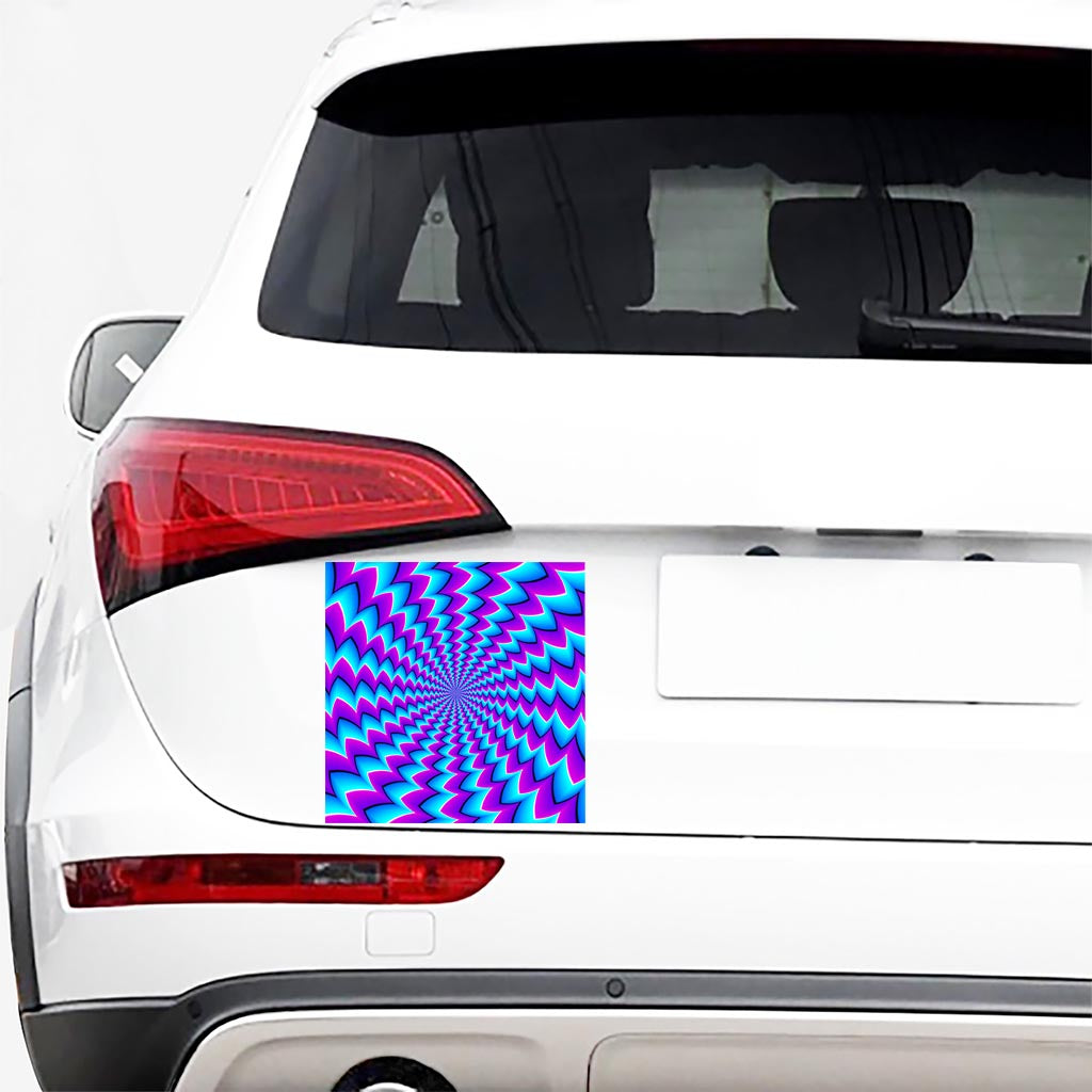Blue Dizzy Moving Optical Illusion Car Sticker