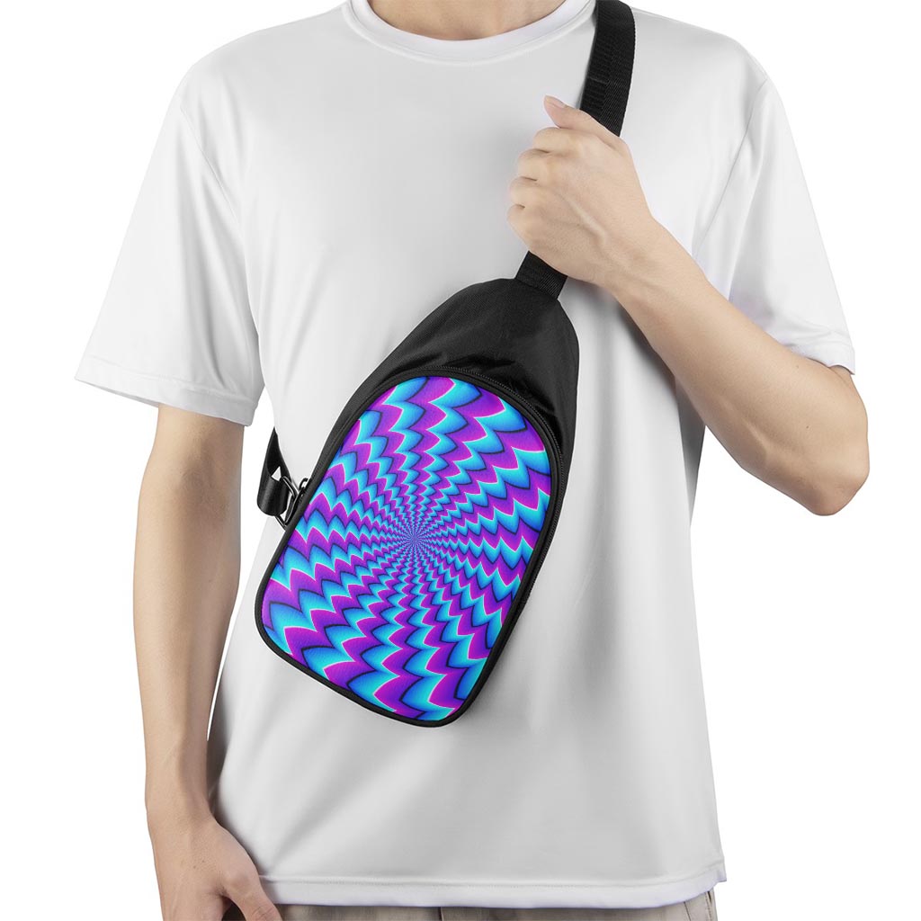 Blue Dizzy Moving Optical Illusion Chest Bag