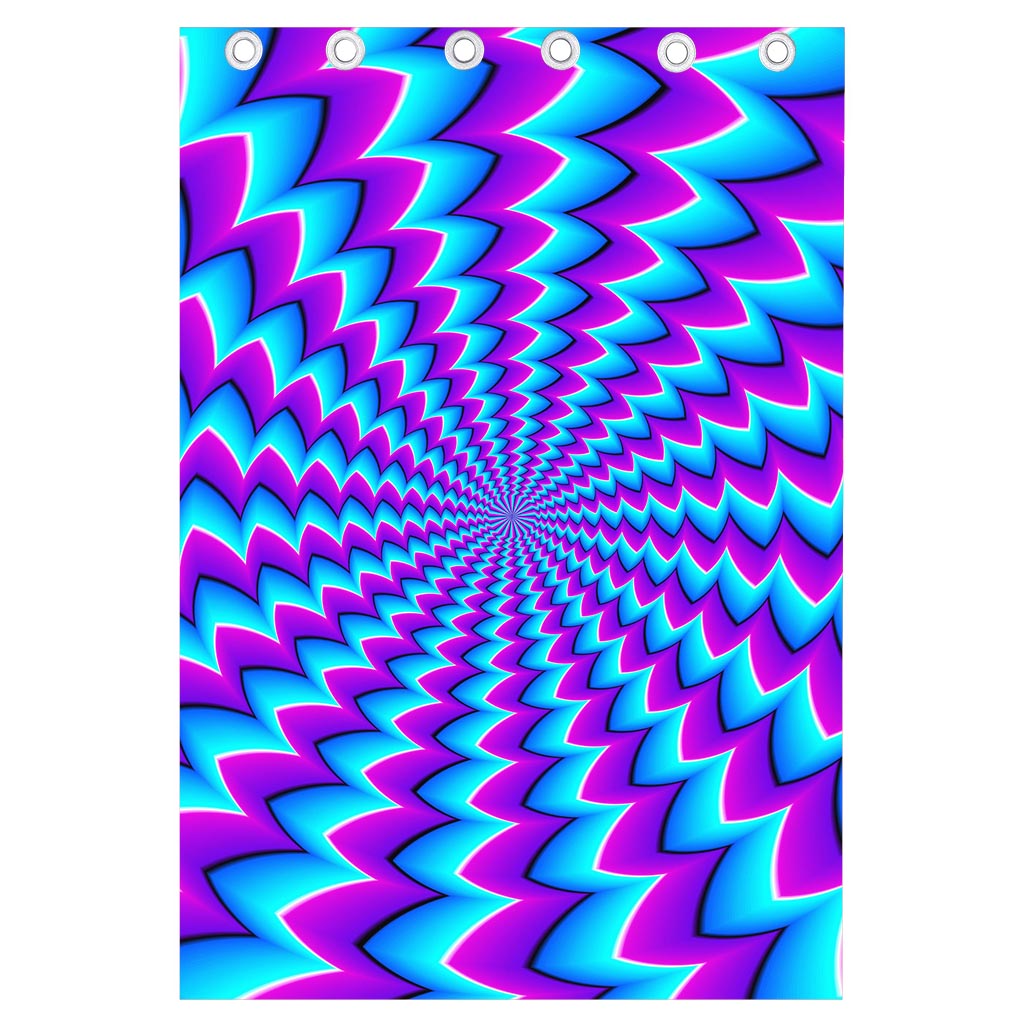 Blue Dizzy Moving Optical Illusion Curtain