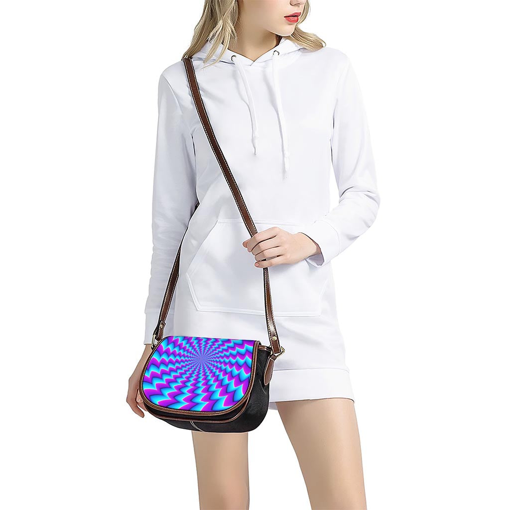 Blue Dizzy Moving Optical Illusion Saddle Bag