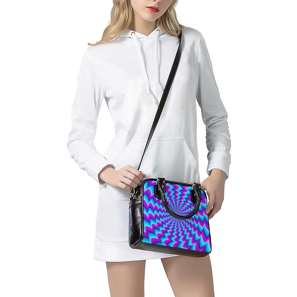Blue Dizzy Moving Optical Illusion Shoulder Handbag